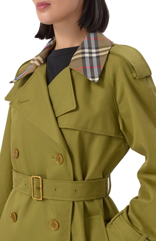 Хлопковый тренч Burberry 8111166 Зелёный  8111166 Фото 5