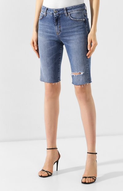 Джинсовые шорты TWO WOMEN IN THE WORLD голубого цвета по цене 18400 руб., арт. ELIYA/UVYJ6, фото 3 Джинсовые шорты TWO WOMEN IN THE WORLD, арт. ELIYA/UVYJ6, фото 3