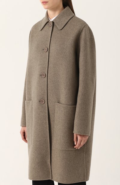 Кашемировое пальто прямого кроя с накладными карманами BOTTEGA VENETA, арт. 498952/VD0D0, фото 3