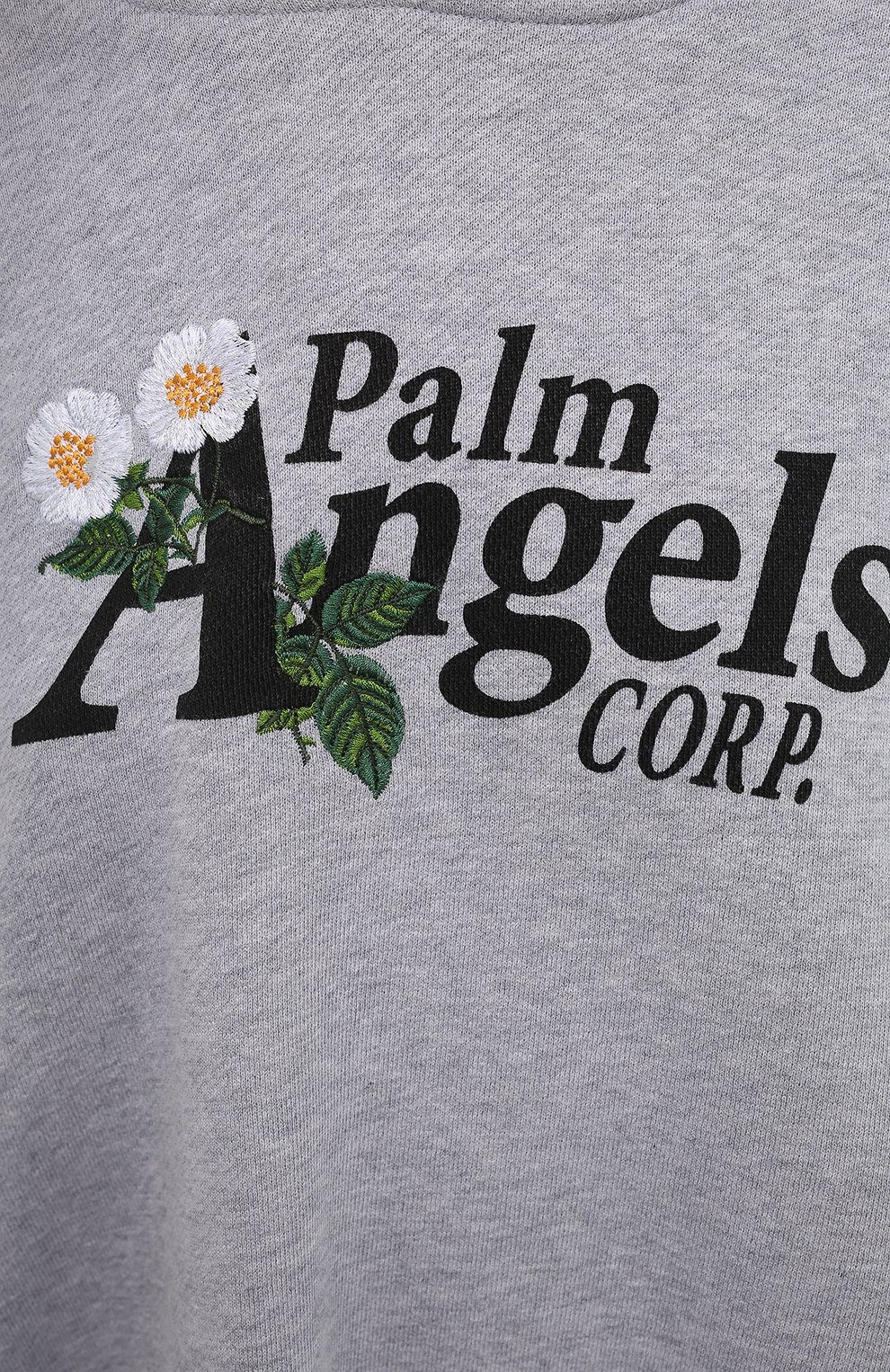 Хлопковое худи PALM ANGELS серого цвета по цене 86850 руб., арт. PWBC002S21FLE0010810, фото 5 Хлопковое худи PALM ANGELS, арт. PWBC002S21FLE0010810, фото 5