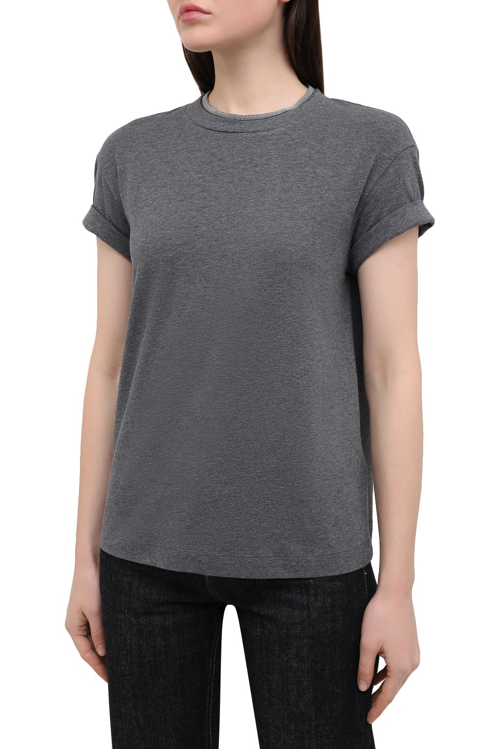 Хлопковая футболка BRUNELLO CUCINELLI, арт. M0T18BD200, фото 3