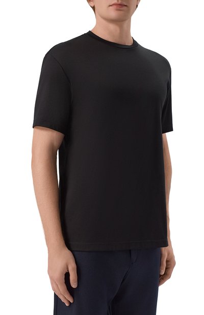 Хлопковая футболка GIORGIO ARMANI черного цвета по цене 53450 руб., арт. 6LSM90/SJTKZ, фото 3 Хлопковая футболка GIORGIO ARMANI, арт. 6LSM90/SJTKZ, фото 3