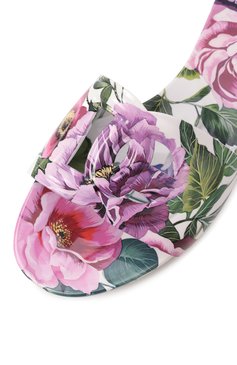 Женские шлепанцы DOLCE & GABBANA разноцветного цвета, арт. CW2215/A6L05 | Фото 7 (Материал внешний: Экокожа; Материал сплава: Проставлено; Каблук высота: Низкий; Подошва: Плоская; Драгоценные камни: Проставлено)
