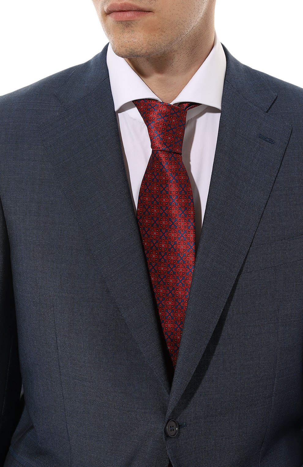 Комплект из галстука и платка STEFANO RICCI красного цвета по цене 43950 руб., арт. DH/49101, фото 2 Комплект из галстука и платка STEFANO RICCI, арт. DH/49101, фото 2