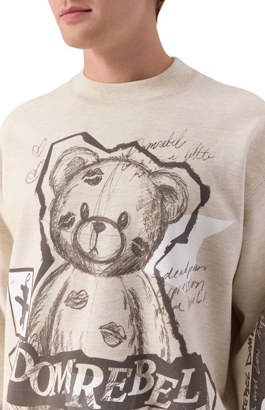 Хлопковый свитшот DOMREBEL M HIGH L0W SWEATSHIRT Серый  M HIGH L0W SWEATSHIRT Фото 5