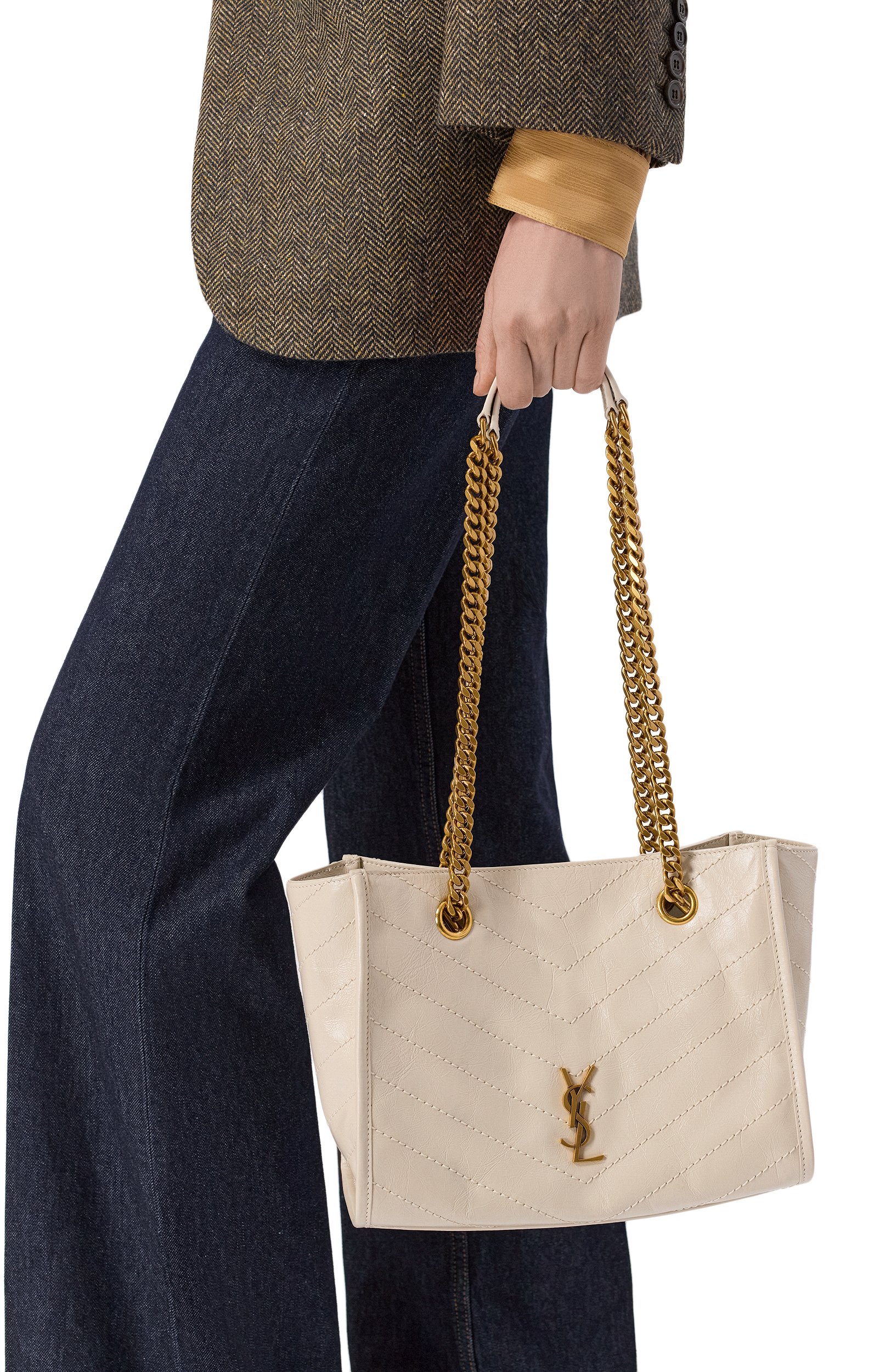 Сумка niki small SAINT LAURENT белого цвета по цене 339000 руб., арт. 872680/0EN07, фото 2 Сумка niki small SAINT LAURENT, арт. 872680/0EN07, фото 2