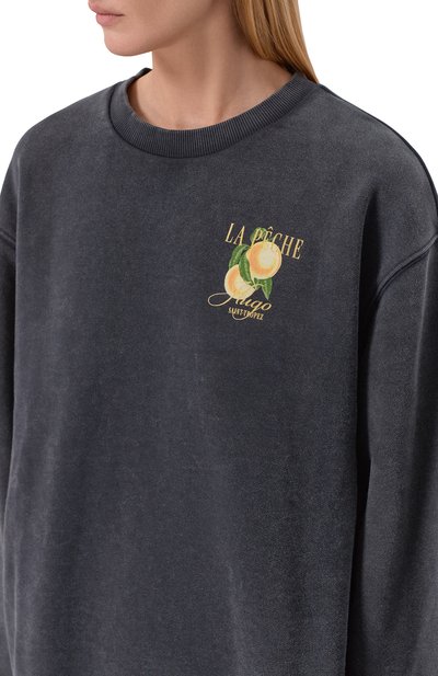 Хлопковый свитшот HUGO темно-серого цвета по цене 16550 руб., арт. 50561270, фото 5 Хлопковый свитшот HUGO, арт. 50561270, фото 5