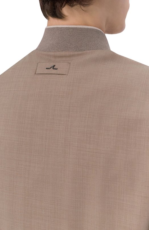 Бомбер из шерсти и шелка Paul&Shark 26412062_002 Бежевый  26412062_002 Фото 5