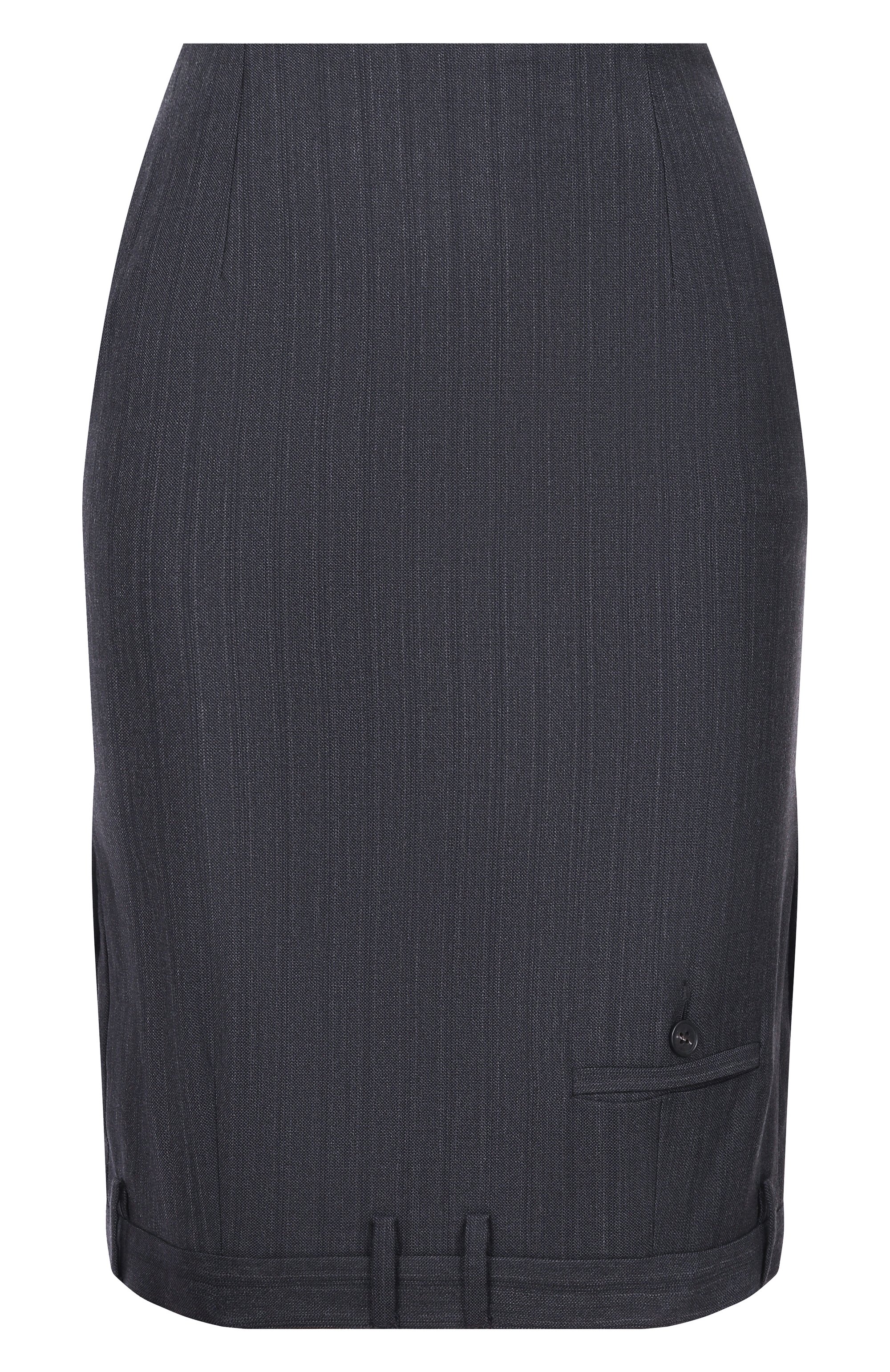 Юбка из шерсти и хлопка MM6 темно-серого цвета по цене 69950 руб., арт. S52ME0027/M35743, фото 1 Юбка из шерсти и хлопка MM6, арт. S52ME0027/M35743, фото 1