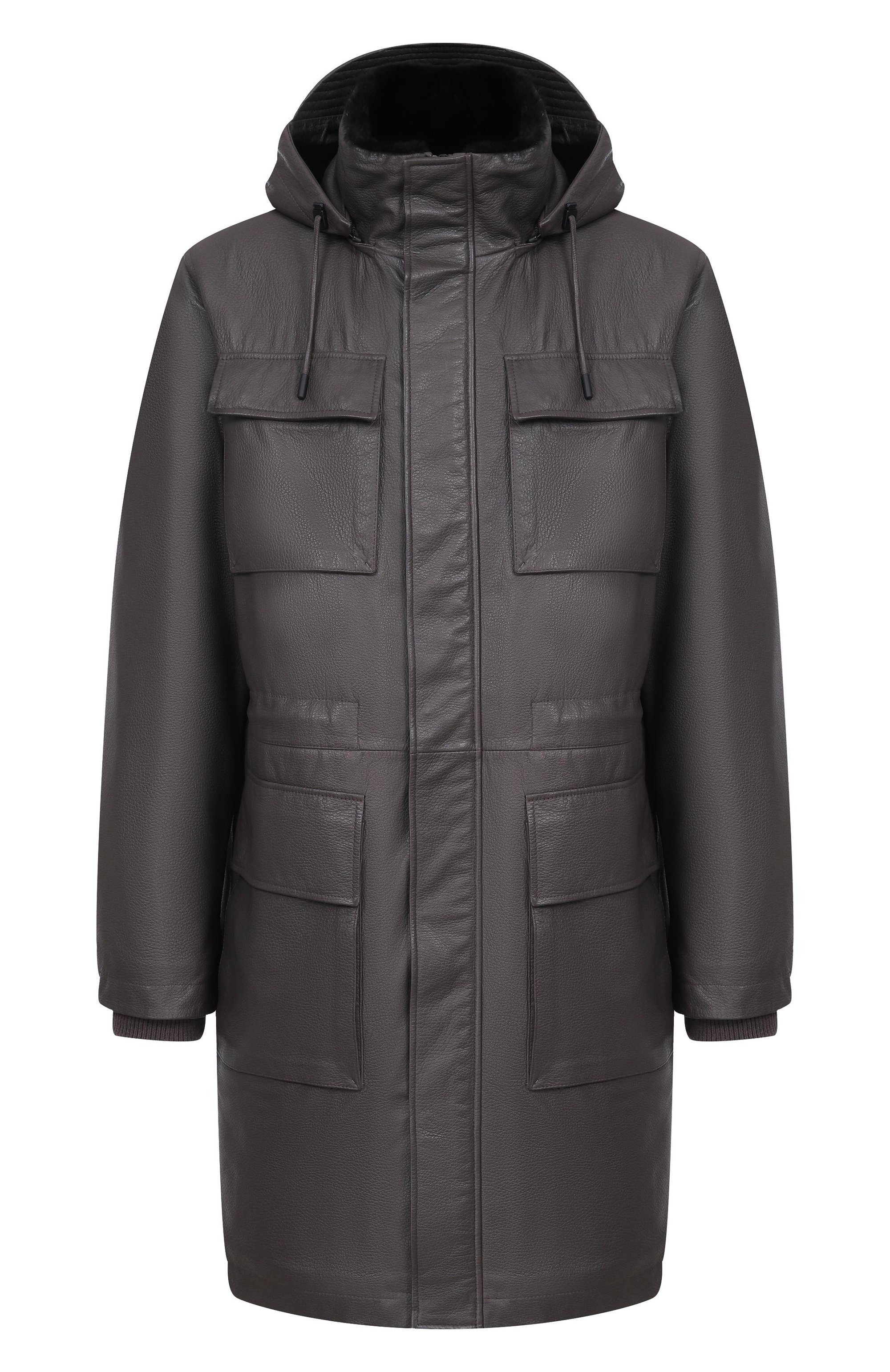 Кожаная парка с подкладкой из бобра MVST, арт. M25.1PM.0007/BIG SIZE/CERV0 SILKY, фото 1