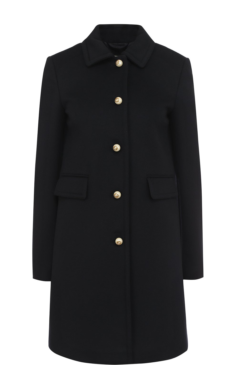Шерстяное пальто с отложным воротником и жемчужными пуговицами GUCCI, арт. 410535/ZHW03, фото 1