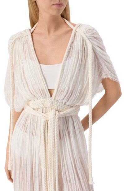 Хлопковая туника KASIA KULENTY белого цвета по цене 79150 руб., арт. ERA G0WN, фото 5 Хлопковая туника KASIA KULENTY, арт. ERA G0WN, фото 5