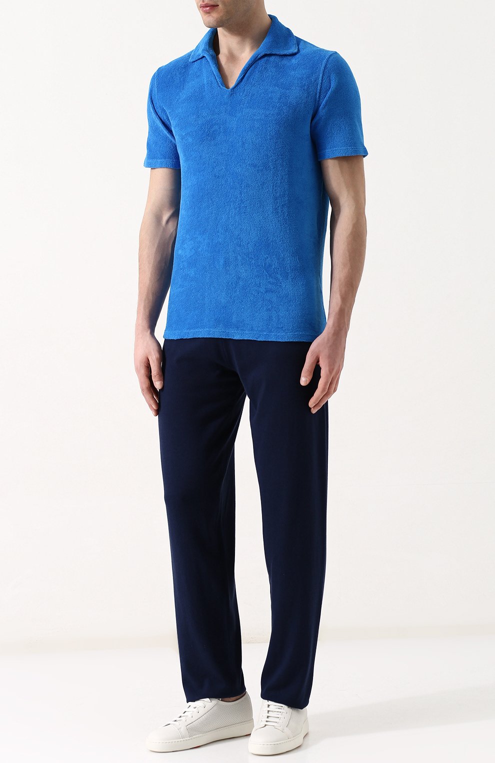 Хлопковое поло с v-образным вырезом ANDREA CAMPAGNA, арт. EUR0/D, фото 2