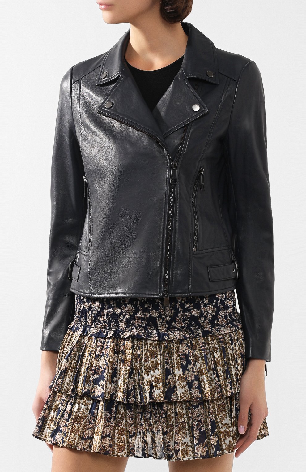 Кожаная куртка BOSS темно-синего цвета по цене 58750 руб., арт. 50423130, фото 3 Кожаная куртка BOSS, арт. 50423130, фото 3