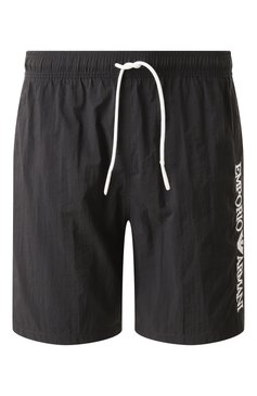 Мужские плавки-шорты EMPORIO ARMANI черного цвета, арт. EM000578/AF12330 | Фото 1 (Нос: Не проставлено; Материал сплава: Проставлено; Принт: Без принта; Мужское Кросс-КТ: плавки-шорты; Материал внешний: Синтетический материал)