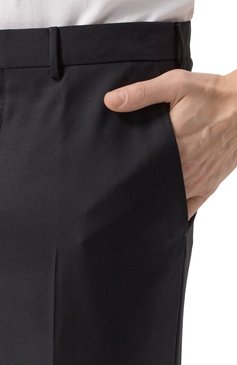 Мужские шерстяные брюки ZEGNA черного цвета, арт. 75TB12/819F00A8 | Фото 5 (Материал внешний: Шерсть; Материал сплава: Проставлено; Длина (брюки, джинсы): Стандартные; Драгоценные камни: Проставлено; Случай: Формальный; Стили: Классический)