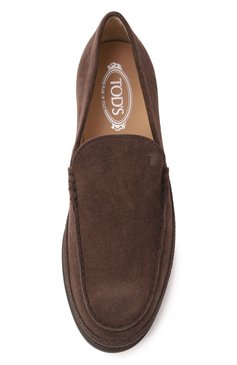 Мужские замшевые лоферы TOD’S темно-коричневого цвета, арт. XXM0TV0AJ30RE0 | Фото 6 (Материал внутренний: Натуральная кожа; Нос: Не проставлено; Материал внешний: Натуральная кожа, Замша; Стили: Кэжуэл)