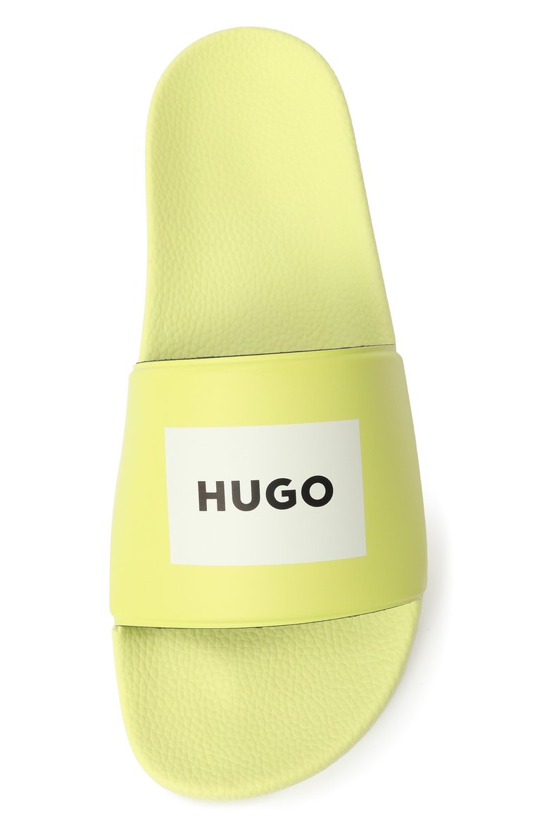 Мужские шлепанцы timein HUGO желтого цвета, арт. 50522525 | Фото 6 (Материал внутренний: Текстиль; Нос: Не проставлено; Материал внешний: Пластик)