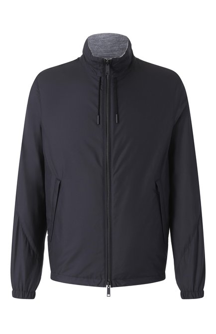 Мужская двусторонняя куртка ZEGNA темно-синего цвета, арт. 7124B/E7T33 | Фото 1 (Драгоценные камни: Проставлено; Длина (верхняя одежда): Короткие; Материал утеплителя: Шерсть; Рукава: Длинные; Материал сплава: Проставлено)