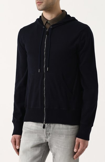 Толстовка на молнии из смеси хлопка и шелка с кашемиром TOM FORD, арт. BPU91/TFK157, фото 3