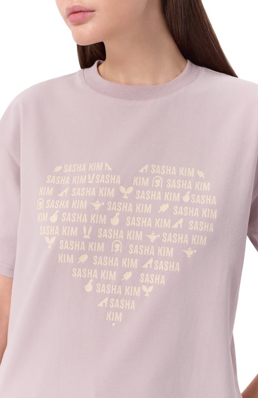 Хлопковая футболка Sasha Kim SK-00000613 Сиреневый  SK-00000613 Фото 5