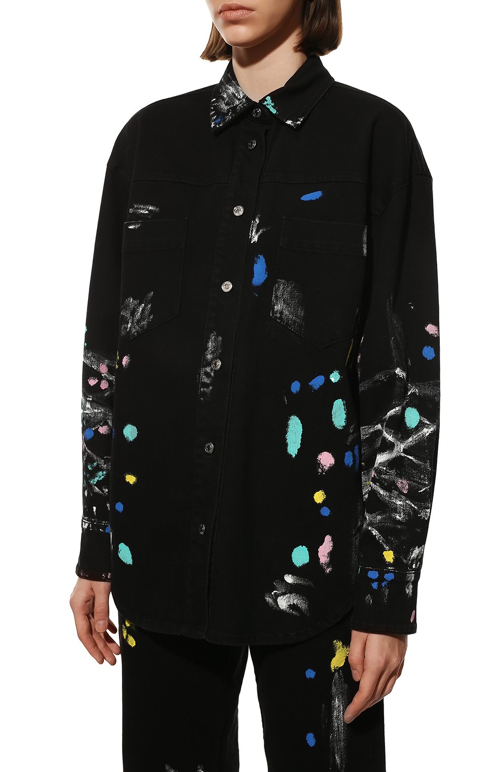 Джинсовая рубашка MSGM черного цвета по цене 53800 руб., арт. 3241MDH45T 227270, фото 3 Джинсовая рубашка MSGM, арт. 3241MDH45T 227270, фото 3