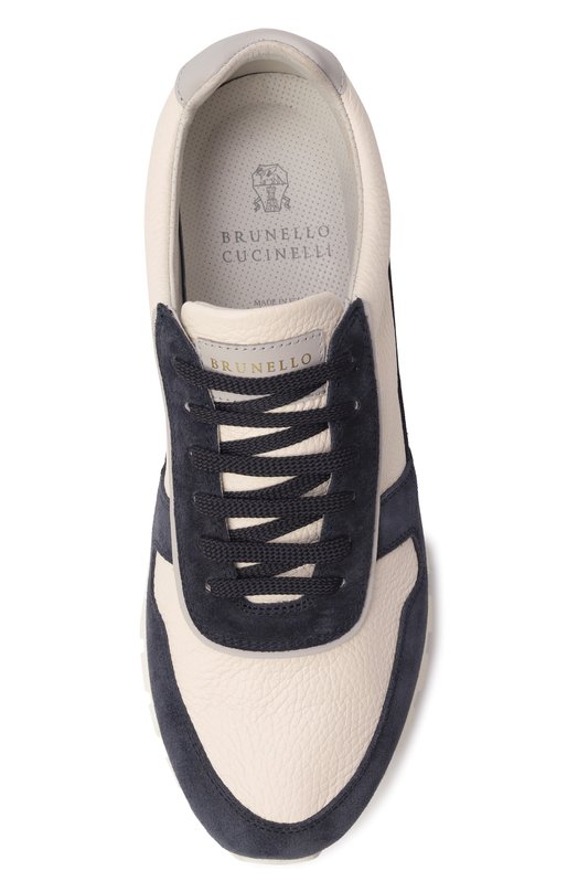 Кожаные кроссовки Brunello Cucinelli MZUESLA289 Синий  MZUESLA289 Фото 6