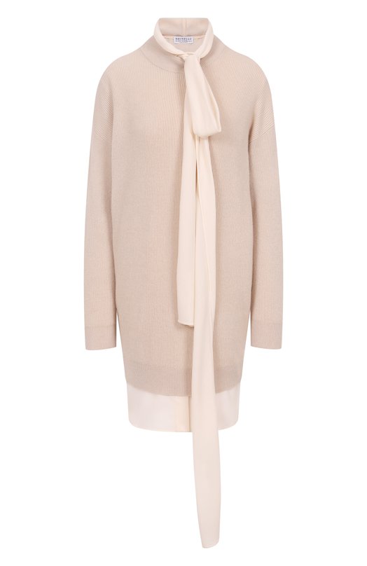 Кашемировое платье Brunello Cucinelli M12213A94 Кремовый M12213A94