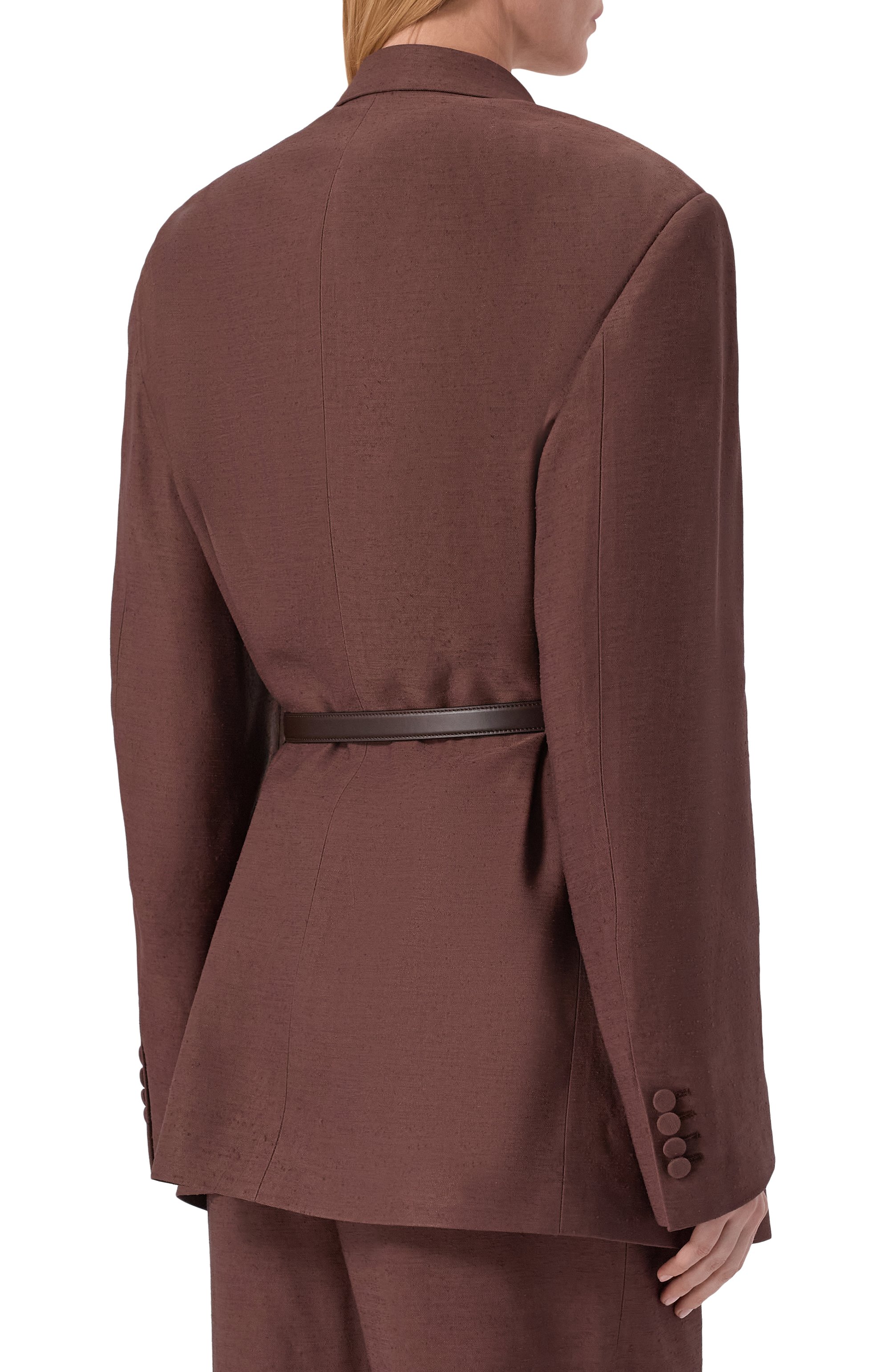 Жакет из вискозы ARMARIUM коричневого цвета по цене 251000 руб., арт. ARMFWB018/V014, фото 4 Жакет из вискозы ARMARIUM, арт. ARMFWB018/V014, фото 4