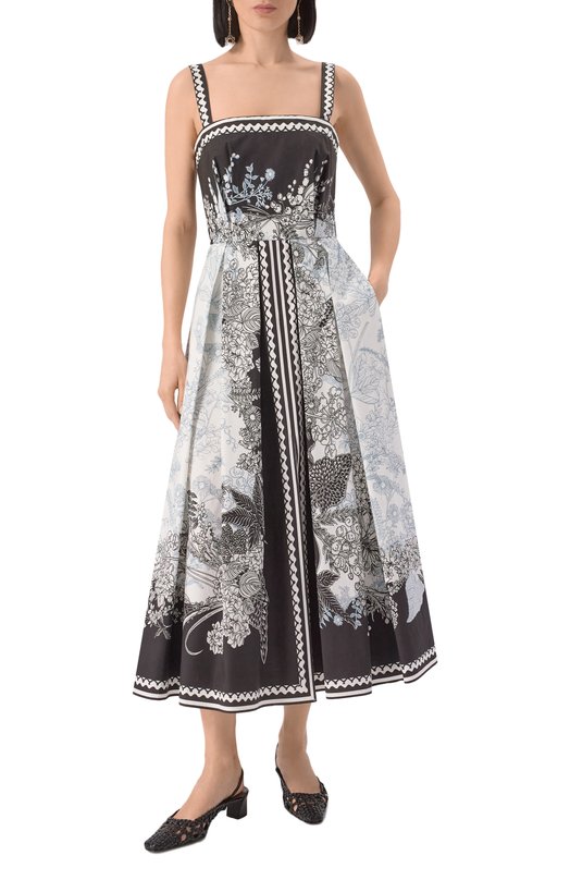 Хлопковое платье Elie Saab D0509 Чёрно-белый  D0509 Фото 3
