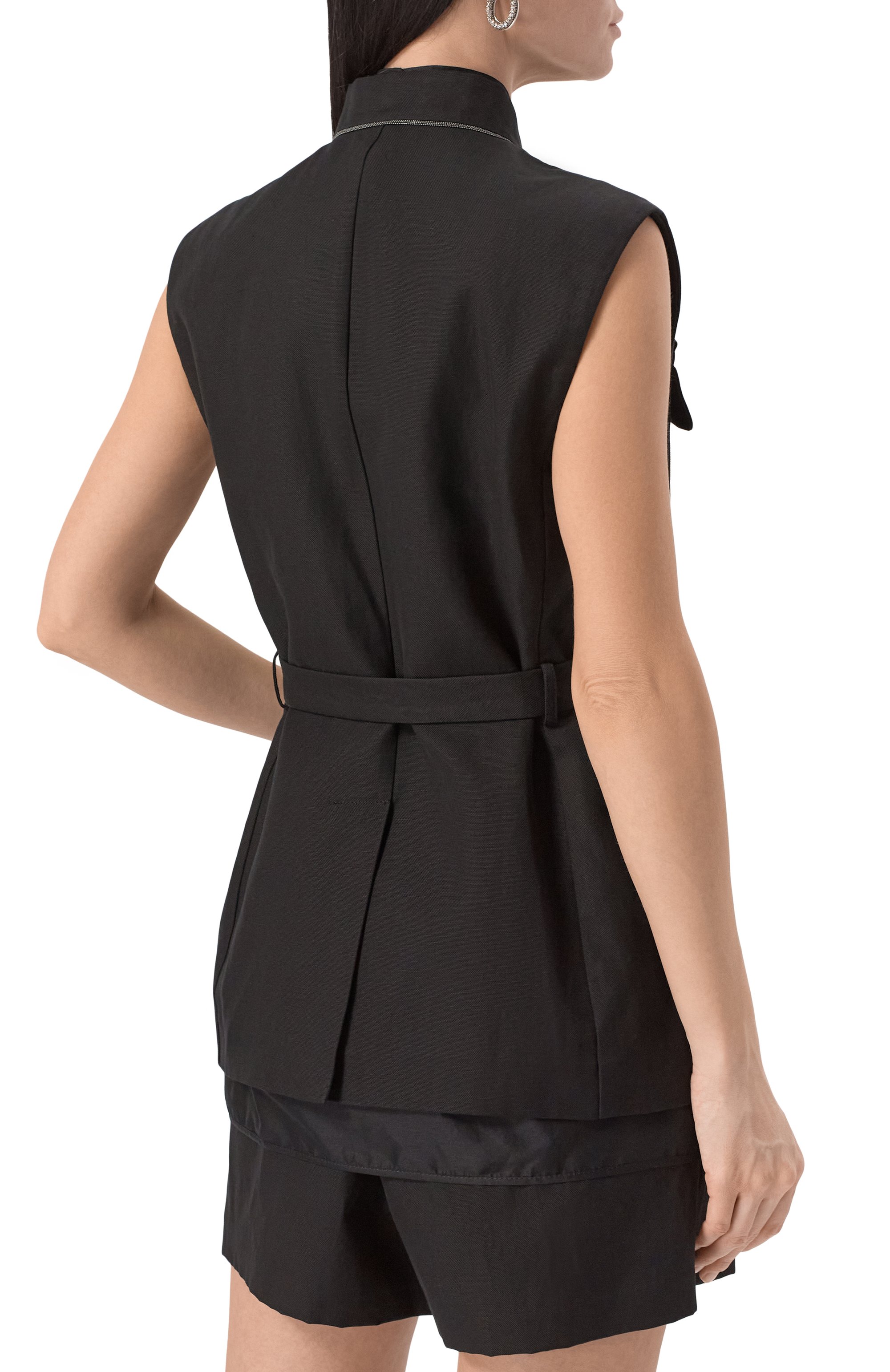 Жилет из хлопка и льна BRUNELLO CUCINELLI, арт. MH5447344, фото 4