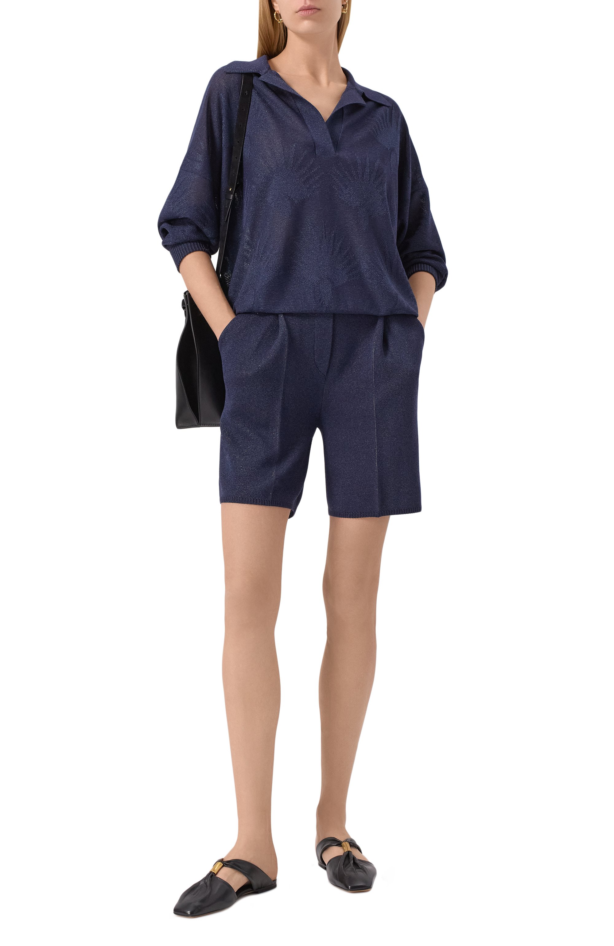 Пуловер из вискозы FREEAGE синего цвета по цене 34100 руб., арт. S25.JM131.7000.494, фото 2 Пуловер из вискозы FREEAGE, арт. S25.JM131.7000.494, фото 2