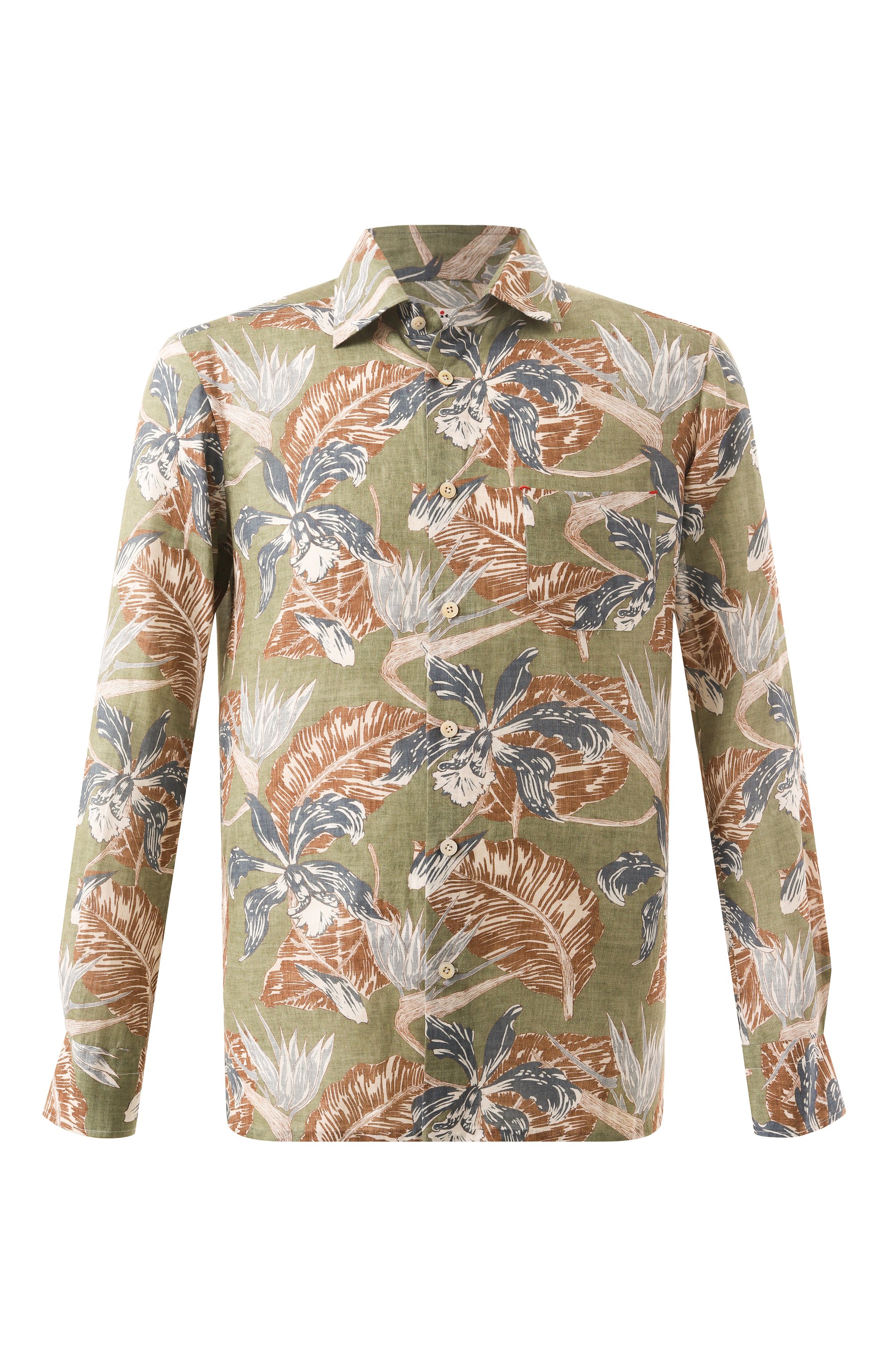 Рубашка из хлопка и льна KITON, арт. UMCNERH0928303, фото 1