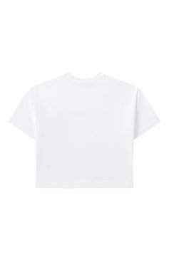 Детская хлопковая футболка MSGM KIDS белого цвета, арт. S5MSJGTH219 | Фото 2 (Материал сплава: Проставлено; Драгоценные камни: Проставлено; Рукава: Короткие; Девочки Кросс-КТ: футболка-одежда; Материал внешний: Хлопок; Ростовка одежда: 8 лет | 128 см, 13 - 15 лет | 158 см, 6 л�ет | 116 см, 12 лет | 152 см, 10 - 11 лет | 140 - 146см)