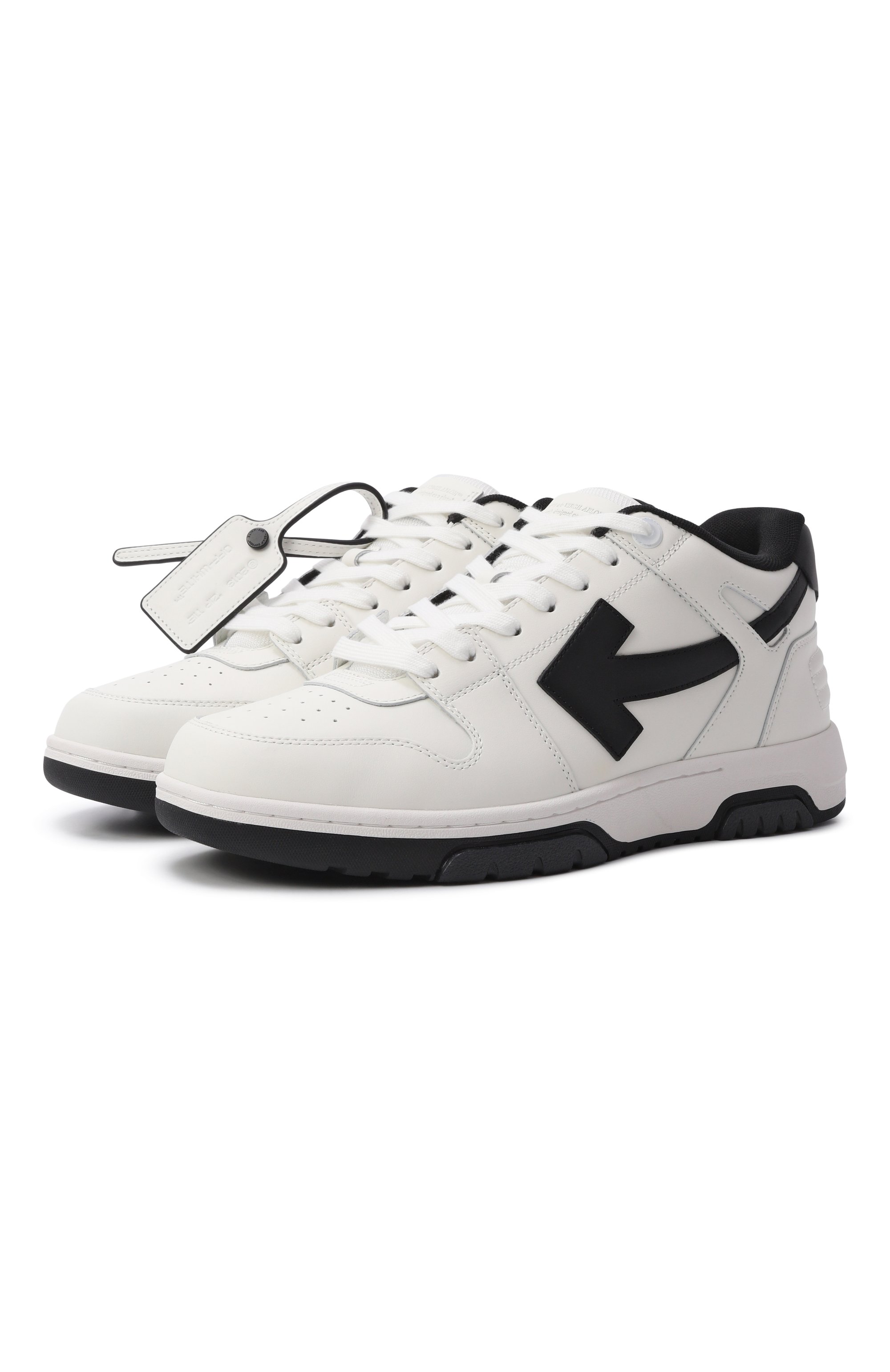 Комбинированные кеды out of office OFF-WHITE белого цвета по цене 69950 руб., арт. 0MIA189C99LEA019, фото 1 Комбинированные кеды out of office OFF-WHITE, арт. 0MIA189C99LEA019, фото 1