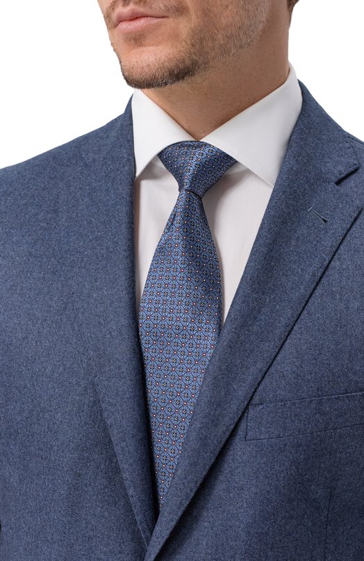 Шелковый галстук Canali 18/HJ04494 Синий  18/HJ04494 Фото 2