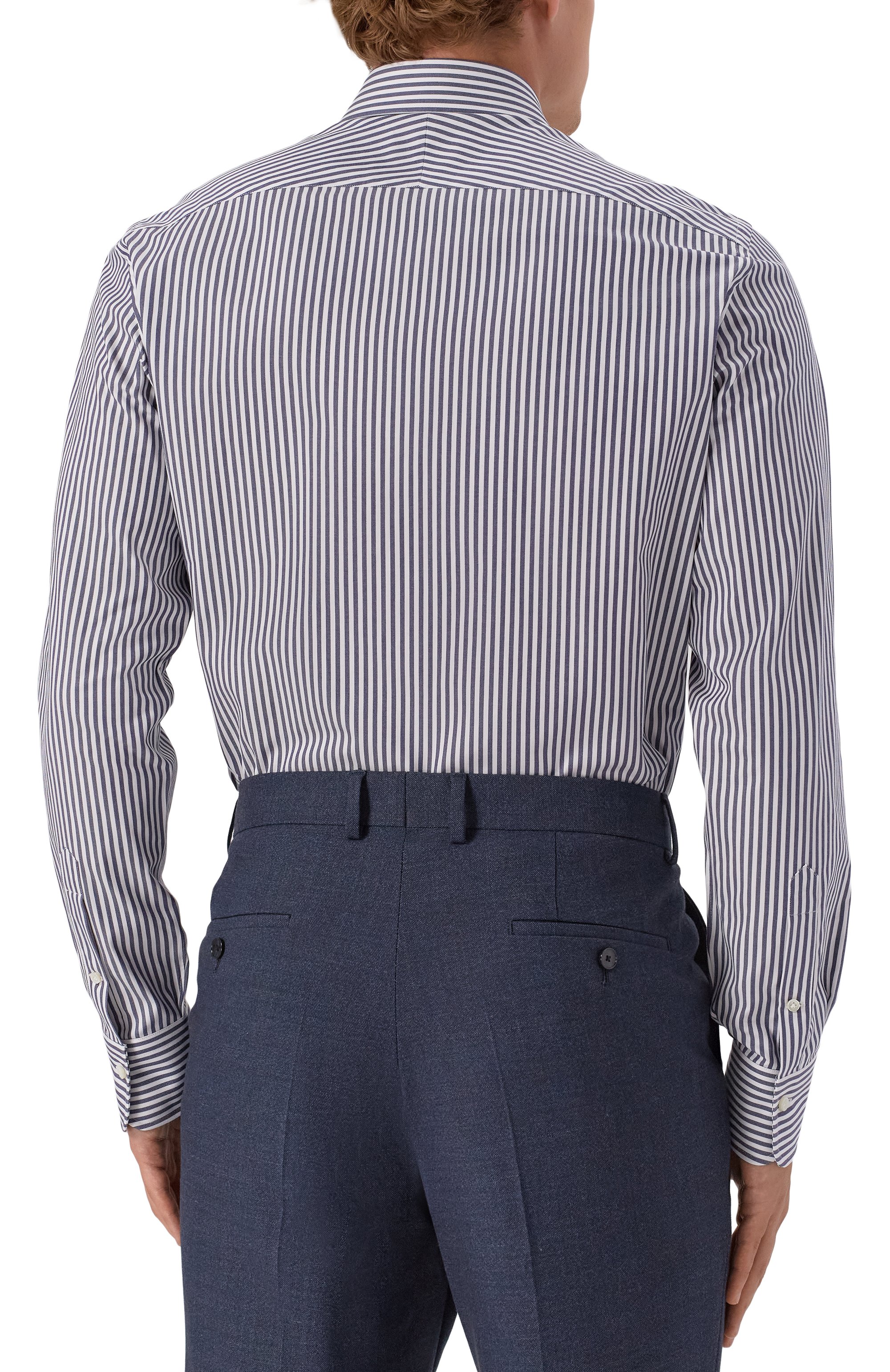 Хлопковая сорочка ALESSANDRO GHERARDI темно-синего цвета по цене 29950 руб., арт. BR1-3G-7T/7521, фото 4 Хлопковая сорочка ALESSANDRO GHERARDI, арт. BR1-3G-7T/7521, фото 4