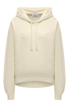 Женский хлопковое худи OFF-WHITE бежевого цвета, арт. 0WBB058F23JER005 | Фото 1 (Рукава: Длинные; Длина (для топов): Стандартные; Материал сплава: Проставлено; Материал внешний: Хлопок; Стили: Спорт-шик; Женское Кросс-КТ: Худи-одежда; Драгоценные камни: Проставлено)