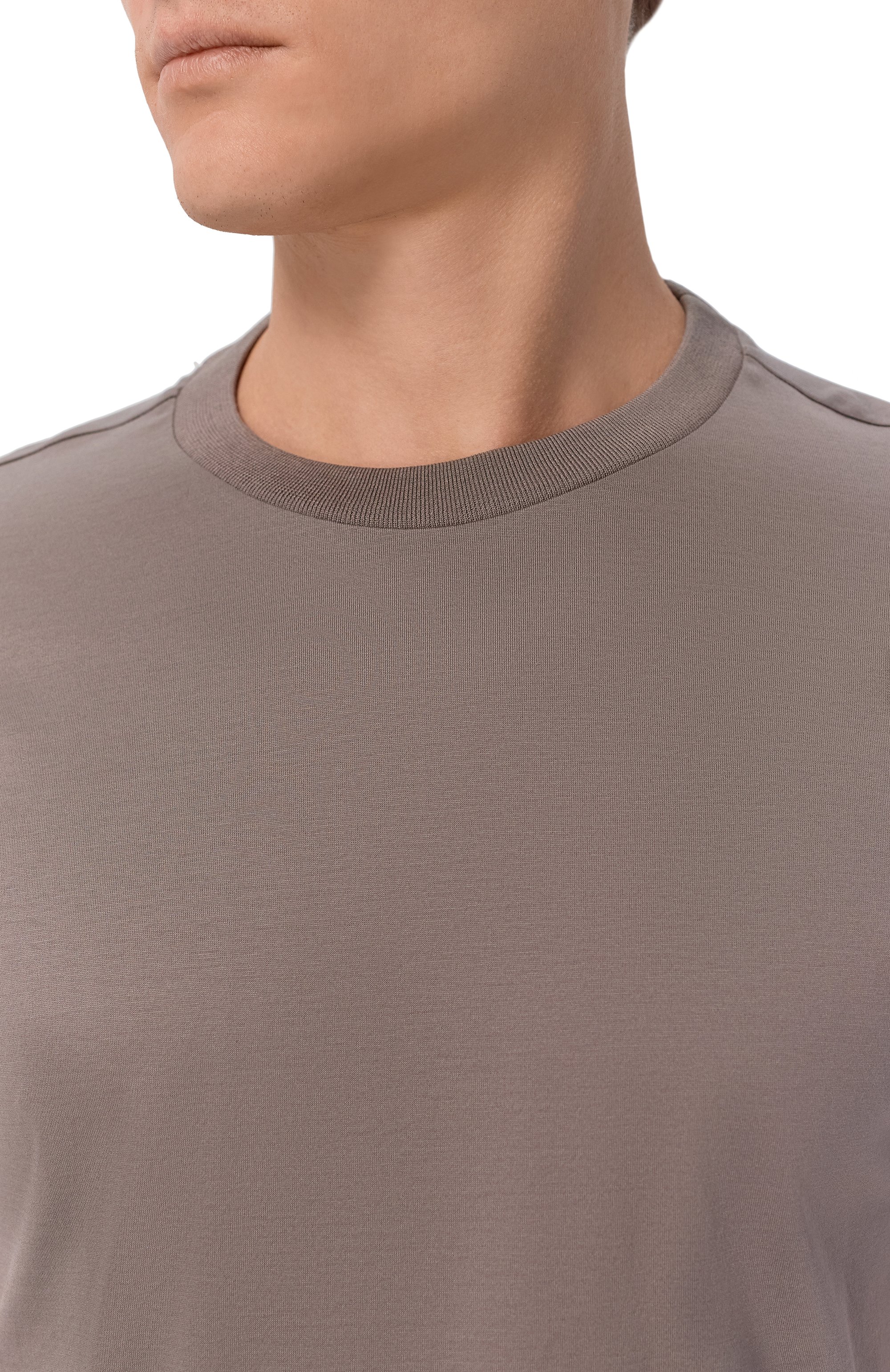 Хлопковая футболка GRAN SASSO серого цвета по цене 18200 руб., арт. 60196/74007, фото 5 Хлопковая футболка GRAN SASSO, арт. 60196/74007, фото 5