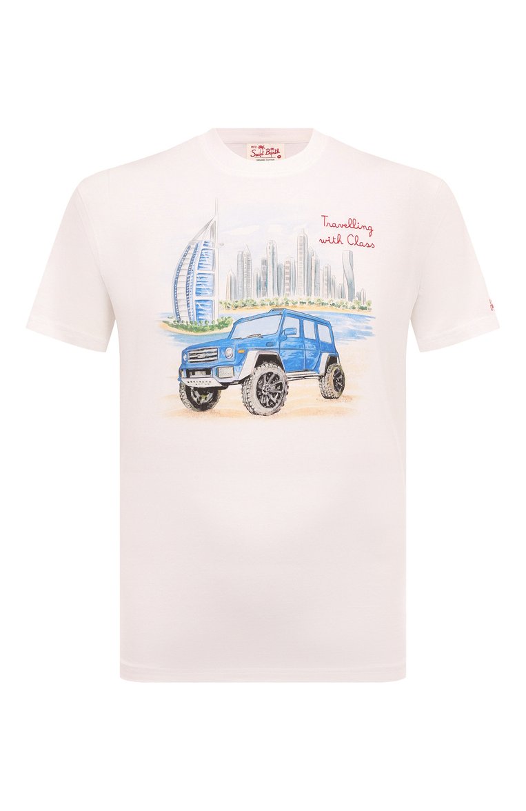Мужская хлопковая футболка MC2 SAINT BARTH белого цвета, арт. STBM TSHIRT MAN/TSHM001/02203B | Фото 1 (Длина (для топов): Стандартные; Рукава: Короткие; Материал внешний: Хлопок; Кросс-КТ: домашняя одежда, Пляж, Джерси; Принт: С принтом; Стили: Кэжуэл; Мужское Кросс-КТ: Футболка-одежда; Автоматизация состава: Проставлено; Детали: Декор; Автоматизация ТО: Проставлено)