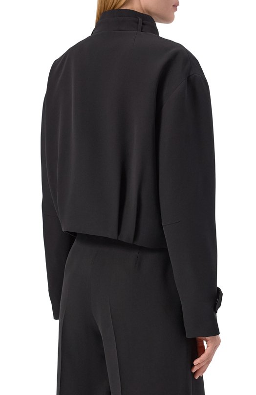 Шелковый бомбер Giorgio Armani GW001784/TE16469 Чёрный  GW001784/TE16469 Фото 4