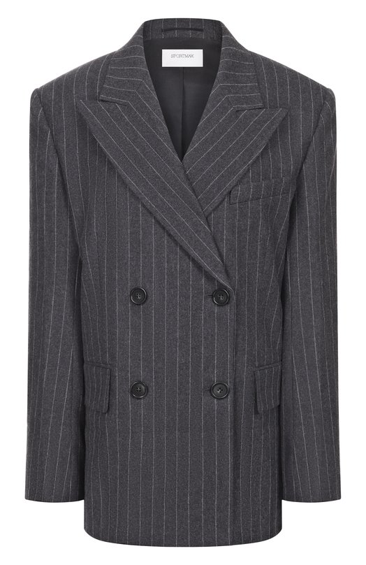 Жакет из шерсти и вискозы Sportmax BELF0RD1234 Серый BELF0RD1234