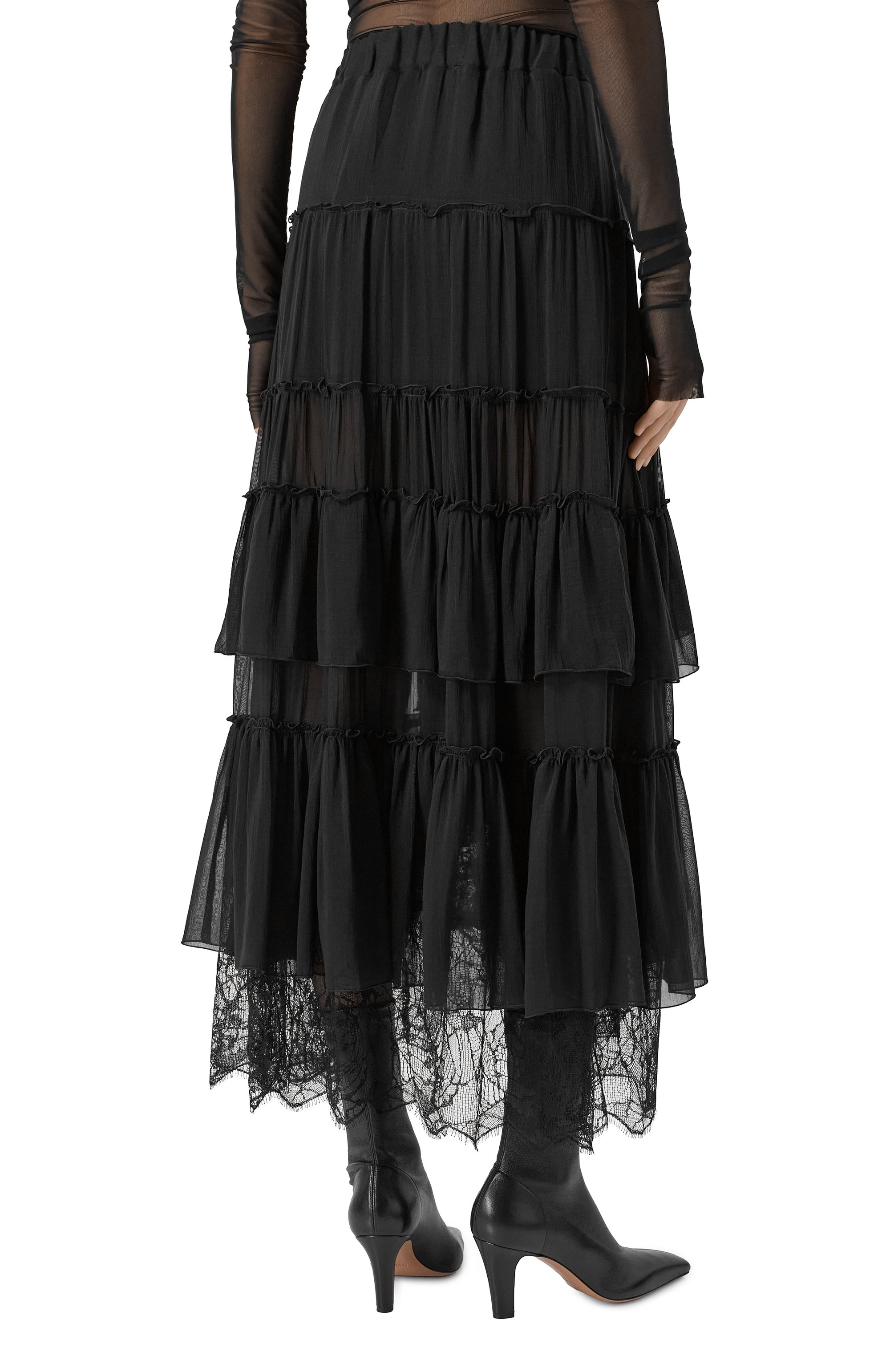 Шелковая юбка ISABEL BENENATO черного цвета по цене 199000 руб., арт. DW510F25, фото 4 Шелковая юбка ISABEL BENENATO, арт. DW510F25, фото 4