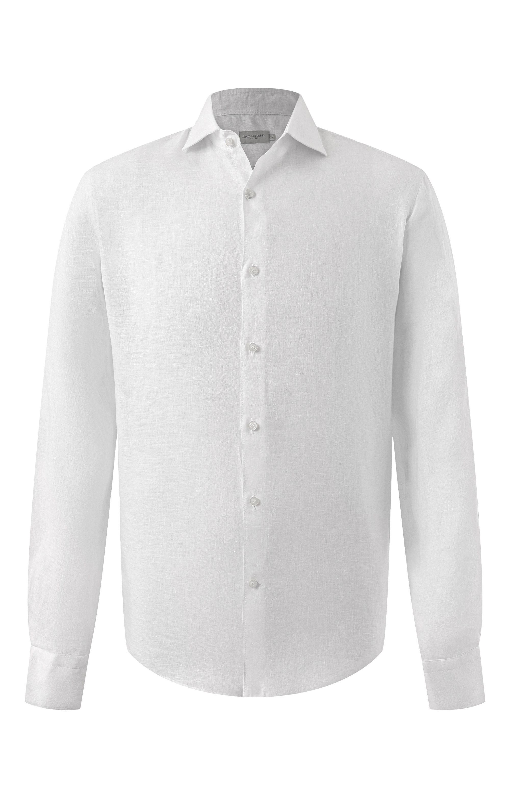 Льняная рубашка PAUL&SHARK белого цвета по цене 33350 руб., арт. 25413180CF, фото 1 Льняная рубашка PAUL&SHARK, арт. 25413180CF, фото 1