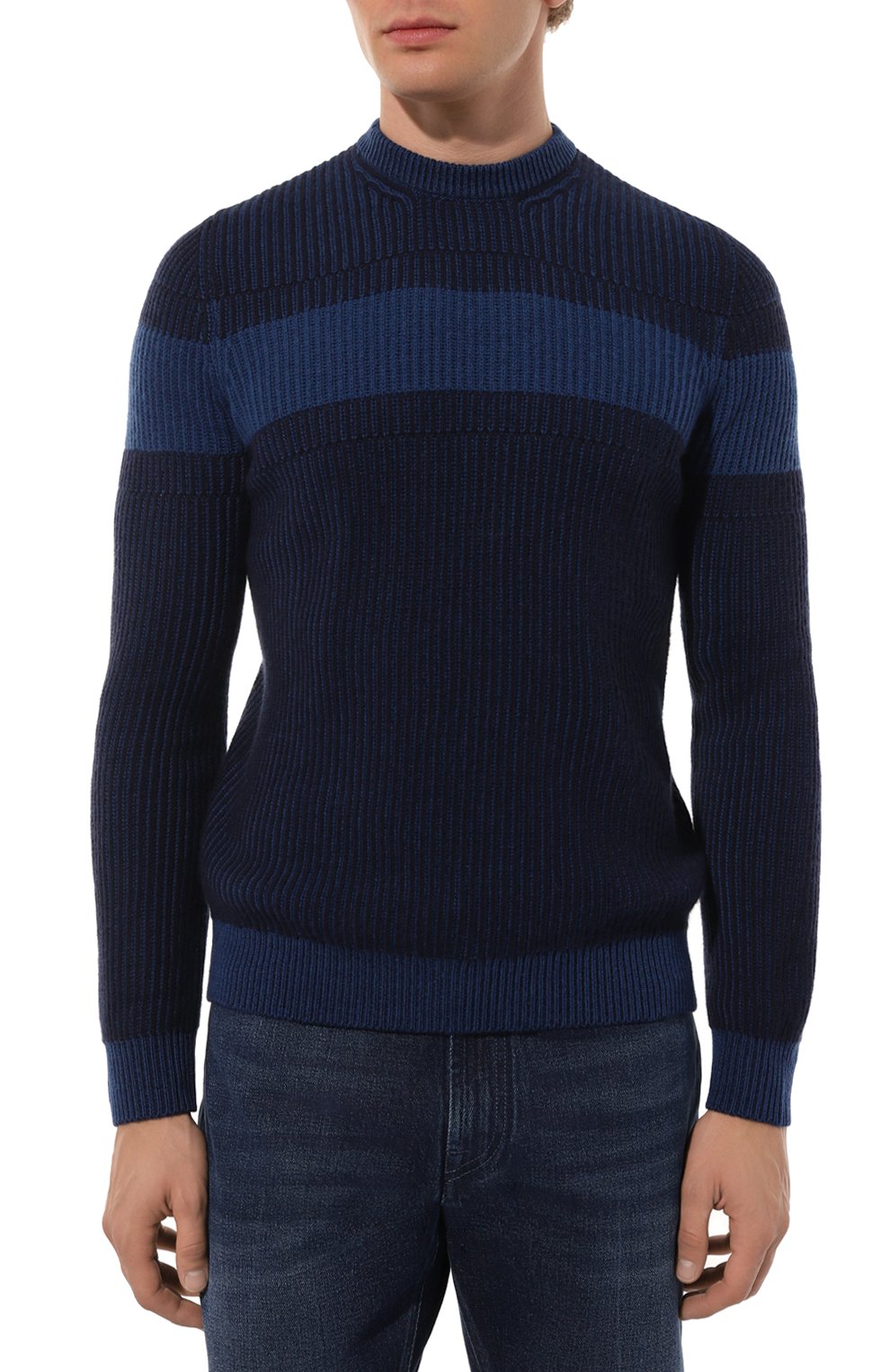 Свитер из кашемира и шерсти ZILLI темно-синего цвета по цене 106500 руб., арт. KRN001M0223VBIC00, фото 3 Свитер из кашемира и шерсти ZILLI, арт. KRN001M0223VBIC00, фото 3