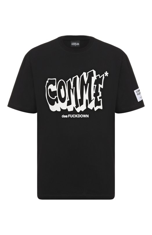 Хлопковая футболка Comme des Fuckdown CFABM01783 Чёрный CFABM01783