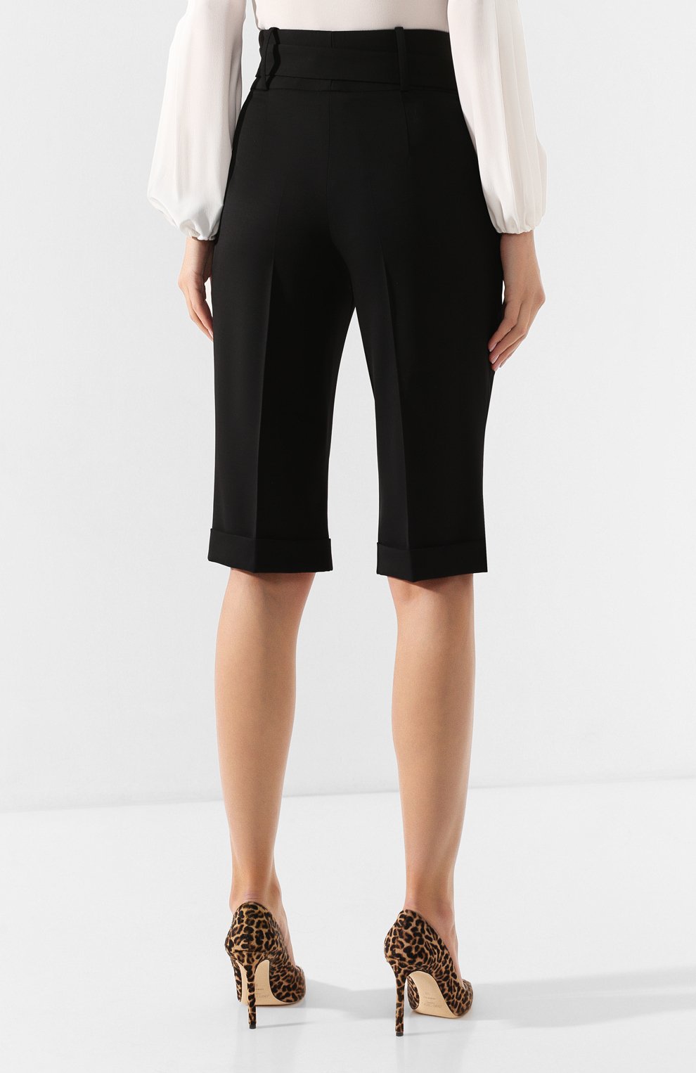 Шерстяные шорты SAINT LAURENT черного цвета по цене 134500 руб., арт. 616211/Y512W, фото 4 Шерстяные шорты SAINT LAURENT, арт. 616211/Y512W, фото 4