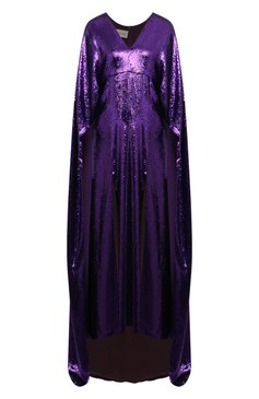 Женское платье с пайетками VALENTINO фиолетового цвета, арт. XB0VDDG52UP | Фото 1 (Длина Ж (юбки, платья, шорты): Макси; Материал подклада: Вискоза; Рукава: Длинные; Материал внешний: Шелк; Женское Кросс-КТ: Платье-одежда; Случай: Вечерний; Стили: Романтичный; Драгоценные камни: Проставлено; Материал сплава: Проставлено; Региональные ограничения белый список (Axapta Mercury): Не проставлено)