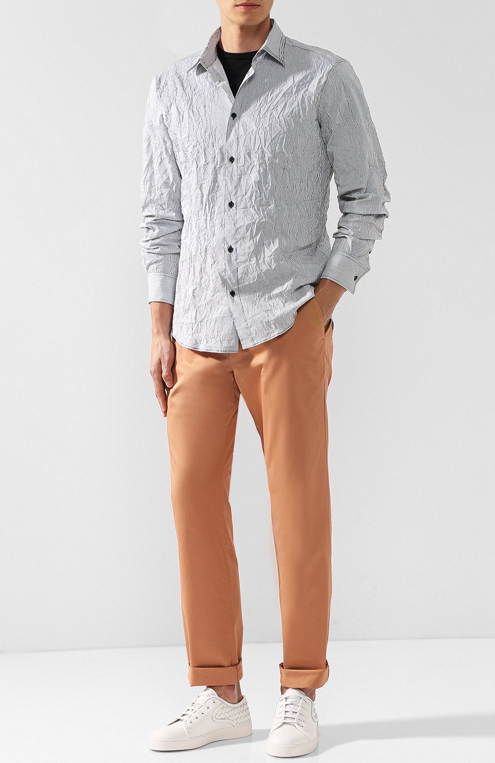 Плиссированная хлопковая рубашка BOTTEGA VENETA, арт. 514034/VE0M0, фото 2