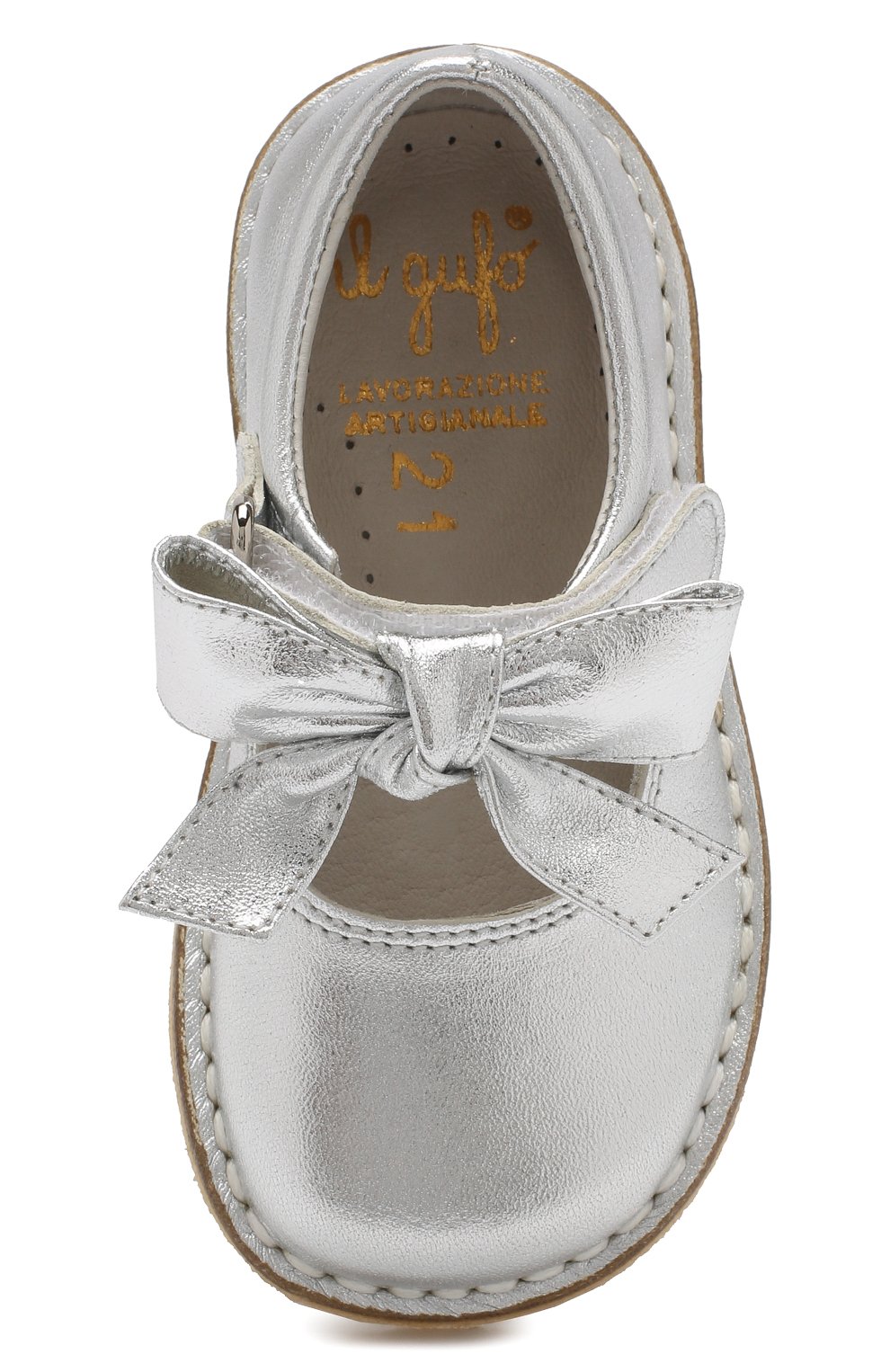 Кожаные туфли с застежкой велькро IL GUFO, арт. G202/VITELL0 LAMINAT0/18-22, фото 4